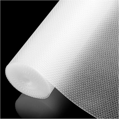 100% EVA Shelf Liner for Kitchen Cabinet, 12" x 360" Drawer Liners Non Adhesive Non Slip Waterproof Plastic Paper, Dresser Pantry Bathroom Refrigerator Protector, Clear