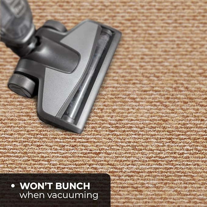 House, Home and More Skid-Resistant Carpet Indoor Area Rug Floor Mat - Praline Brown - 8 Ft X 10 Ft - Non Slip Rubber Backing, Stain Resistant, Dog Friendly, Living Room Bedroom Kitchen Entryway