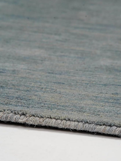 Hand Knotted Loom Wool ECO-Friendly Area Rugs - 10'x10', Square, Light Blue Color, Solid Plain Design, High Pile Handmade Anti Skid Area Rugs for Living Room, Bed Room (L00111)