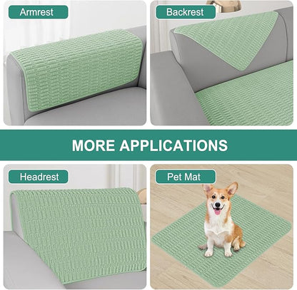 Foxdecor Couch Arm Cover Sofa Armrest Cover Armchair Covers, Anti-Slip Couch Arm Protectors Sofa Arm Covers Pack of 2pcs, (Sage Green 30x30 Inch)
