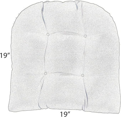 RSH Decor: Tufted U-Shape Wicker Seat Cushions Set of 2 | 19” x 19” | All-Weather Spun Fabric | Water-Resistant | Outdoor Chair Cushions for Patio Furniture | Daelyn Cherry - Made in USA