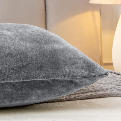 BEDELITE Body Pillow Cover with Zipper Closure, Super Soft and Cozy Fuzzy Fleece Body Pillowcase 20 x 54 Inches, Luxury Fluffy Plush Long Body Pillow Pillowcase for Fall and Winter(Gray)