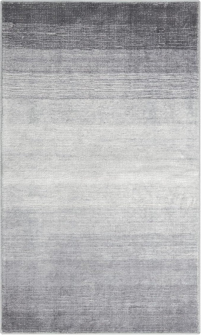 Wonnitar Washable Grey Area Rug 3x5, Modern Ombre Entry Rug Throw Rugs for Living Room, Non-Slip Contemporary Gradient Soft Rug for Bedroom Low Pile for Bathroom Kitchen Dining Mud Room (Grey, 3'x5')