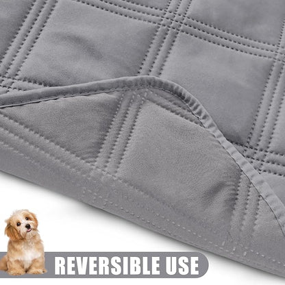 Smiry Waterproof Dog Bed Cover Blanket 40x50, Soft Reversible Pet Blanket, Washable Leakproof Cats Dogs Couch Cover for Sofa, Couch, Furniture, Lattice, Grey/Grey
