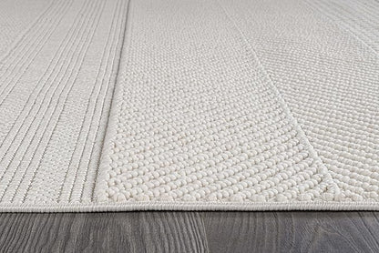 Beverly Rug Micro Loop Area Rug White 8x10 Modern Luxury Soft Boho Geometric Durable Indoor Area Rugs for Living Dining Room Office Stain Resistant Non Shedding Casual Indoor Carpet White 8 x 10