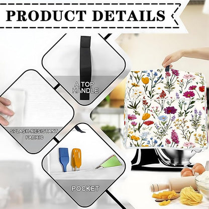 Mixer Dust Cover for 6-8 Qt Stand Mixer, Cloth Cover with 2 Storage Pockets for Stand Mixer Protective Covers Large for 6-8 Quart Mixer