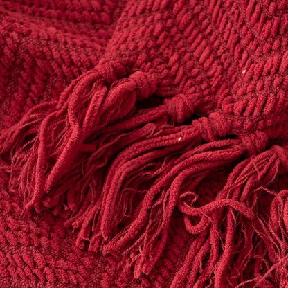 BATTILO HOME Christmas Decor Red Throw Blanket for Couch, Knit Throw Blanket for Bed, Super Soft Cozy Warm Red Christmas Blankets for Winter Couch Bed Sofa, 60"x80"