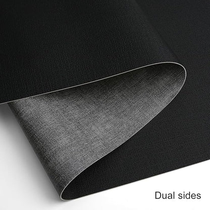 Table Runners 55 Inches Long, Dual-Sided Faux Leather Farmhouse Table Runner Waterproof Heatproof Non-Slip for Living Room Party Home Decor Holiday Decorations(Gray Black, 12 x 55 Inch)