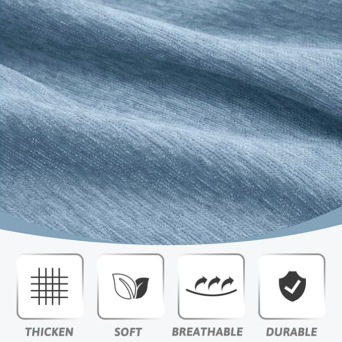 MEETSKY Couch Covers for 2 Cushion Couch Sofa Recliner Couch Cover L Shape Sofa Cover Sofa Slipcovers Washable Thick Couch Protector for Pets,Kids, 91" x 118", Blue