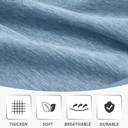 MEETSKY Couch Covers for 2 Cushion Couch Sofa Recliner Couch Cover L Shape Sofa Cover Sofa Slipcovers Washable Thick Couch Protector for Pets,Kids, 91" x 118", Blue