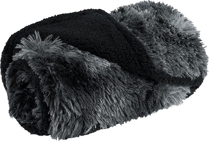 PetAmi Waterproof Dog Blanket for Small Medium Dogs, Calming Fleece Cat Blanket, Couch Protector Washable Sherpa Faux Fur Pet Throw for Puppy, Soft Reversible 29x40 Tie-Dye Black