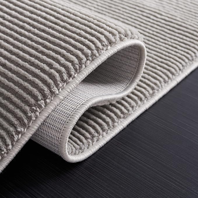 SAFAVIEH Revive Collection Accent Rug - 2'7" x 5', Grey, Solid Design, Non-Shedding & Easy Care, Ideal for High Traffic Areas in Entryway, Living Room, Bedroom (REV102F)
