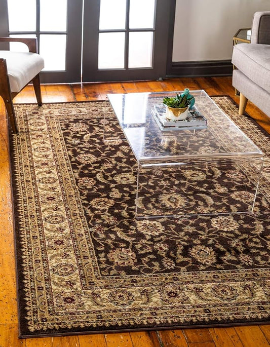 Unique Loom Voyage Collection Traditional Oriental Classic Intricate Design Area Rug (4' 0 x 6' 0 Rectangular, Brown/Ivory)