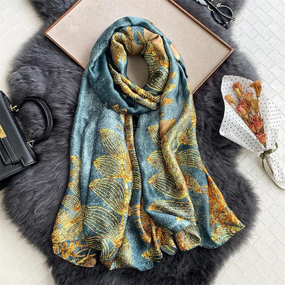 Fashion Scarves Scarf 100% Silk Feeling Scarf Silk Like Scarves Long Lightweight Sunscreen Shawls for Women