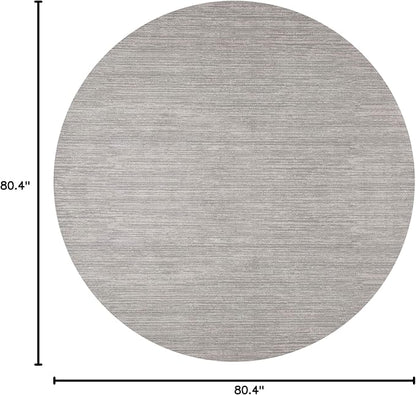 SAFAVIEH Vision Collection Area Rug - 6'7" Round, Silver, Modern Ombre Design, Non-Shedding & Easy to Clean, Ideal for Living Room, Bedroom, Dining Space (VSN606G)