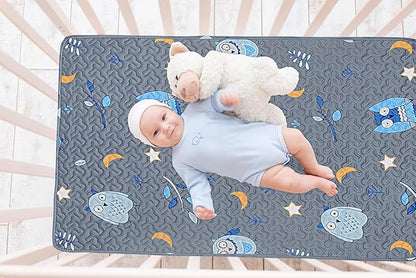 Quilted Pack n Play Sheet Fitted, Breathable Thick Pad for Pack and Play Mattress, Pack and Play Mattress Sheet fits Graco, Portable Mini Cribs, Play Yards, Padded Playpen Protector Cover