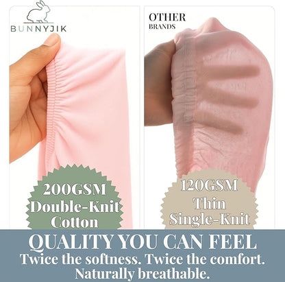 GOTS Organic Bedside Bassinet Sheets 33x20 for Maxi COSI Iora, Newton, Cowiewie, Baby Delight, Mika Micky, Ronbei, Koola Baby Bond, Kidsclub, Luxury Turkish Cotton - Rectangle 32x19-33x20
