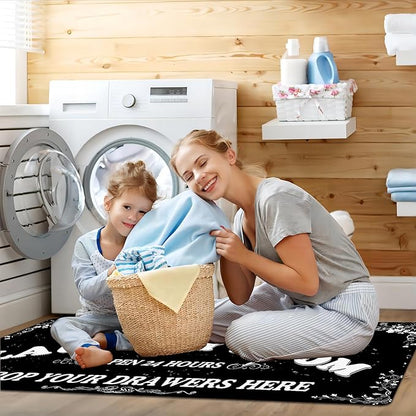 Zoke Laundry Room Rug Runner Stylish Non-Slip Laundry Room Mat 20"x59", Versatile, Waterproof Runner for Laundry, Kitchen, and Bathroom, Mudroom Decor and Farmhouse Charm