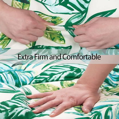 FUNHOME Outdoor Bench Cushion 48 x18 inch with Non-Slip Grips,Water Resistant Porch Swing Cushion,Bench Pillow Pads,Floral Tufted Cushions for Patio Garden Furniture,48" Seat Cushions(Palm Leaf)
