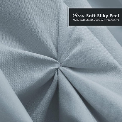 Nestl Stone Blue Bed Skirt Cal King Size, Pinch Pleat Cal King Bed Skirt, 14" Inch Drop Cal King Bedskirt, Hotel Quality Bed Skirts, Microfiber Bedskirt for Cal King Bed, Stone Blue Cal King Bed Skirt