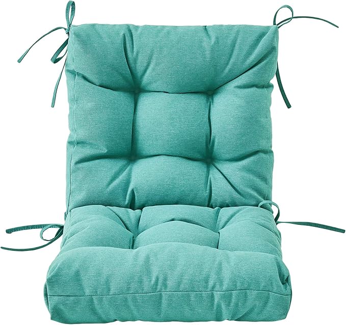 ARTPLAN Seat/Back Outdoor Chair Cushion,Set of 4 Patio Chair Cushion with Tie,Tufted Replacement for Patio Furniture,20x20x4 Inches,4 Count