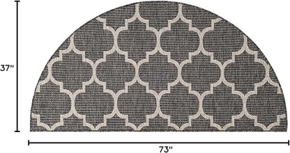 Unique Loom Outdoor Trellis Collection Area Rug (3' 1" x 6' 1" Hearth Black/Ivory)
