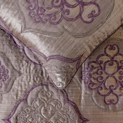 The HomeCentric King/Queen/Twin Purple Decorative Twin 53"x18" Bed Runner Without Pillow Cover, Damask & Quilted Bed Scarf on Jacquard Fabric - Embre Purple