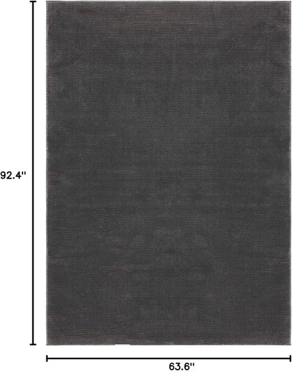 SAFAVIEH Revive Collection Area Rug - 5'3" x 7'7", Charcoal, Solid Design, Non-Shedding & Easy Care, Ideal for High Traffic Areas in Living Room, Bedroom (REV102H)