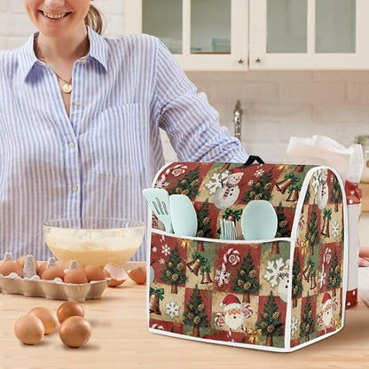 Christmas Stand Mixer Cover 4.5-5Qt Retro Mixer Cover Washable Anti-Stain Appliance Covers for Kitchen Counter Mixer Parts & Accessories Christmas Decor Gift for Friends