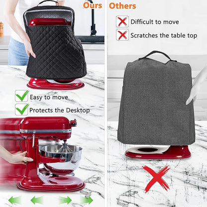 BAGSPRITE Stand Mixer Cover with Appliance Sliders Compatible with KitchenAid Mixer 4.5/5 Quart with Pockets for Kitchen Aid Accessories and Attachments