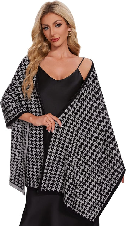 PULI Women's Pashmina Shawl Wraps for Evening Dress Large Scarf Blanket Long Wedding Bridal Winter Warm Shoulder Wrap
