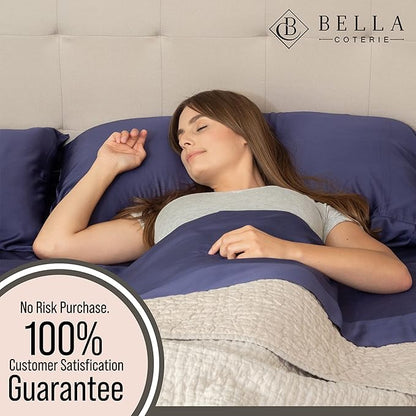Bella Coterie Luxury Bamboo Viscose Twin XL Size Sheet Set | 100% Organically Grown | Ultra Soft | Cooling for Hot Sleepers | 18" Deep Pocket [Twilight Blue]