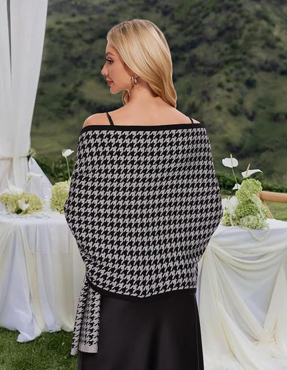 PULI Women's Pashmina Shawl Wraps for Evening Dress Large Scarf Blanket Long Wedding Bridal Winter Warm Shoulder Wrap