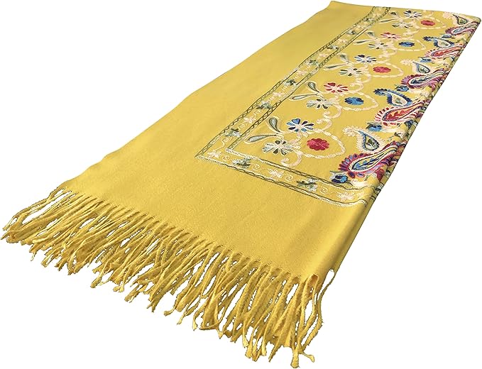 Urban CoCo Women's Embroidered Tassel Long Shawl Oversize Scarf Wraps for Women