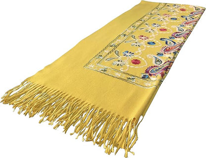 Urban CoCo Women's Embroidered Tassel Long Shawl Oversize Scarf Wraps for Women