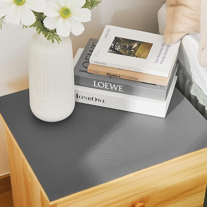 100% EVA Shelf Liner for Kitchen Cabinet, 24" x 240" Drawer Liners Non Adhesive Non Slip Waterproof Plastic Paper, Dresser Pantry Bathroom Refrigerator Protector, Grey