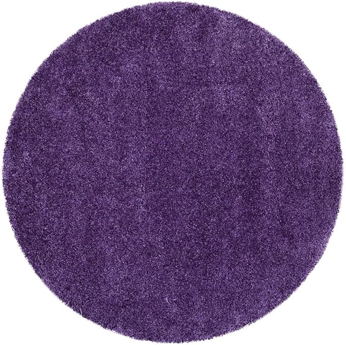 SAFAVIEH Milan Shag Collection 3' Round Purple SG180 Solid Non-Shedding Living Room Bedroom Dining Room Entryway Plush 2-inch Thick Area Rug