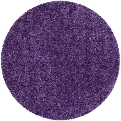 SAFAVIEH Milan Shag Collection 3' Round Purple SG180 Solid Non-Shedding Living Room Bedroom Dining Room Entryway Plush 2-inch Thick Area Rug