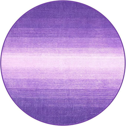 Wonnitar Modern Ombre Round Rugs 4ft, Washable Purple Bedroom Round Area Rug, Non-Slip Soft Circle Bathroom Throw Carpet, Gradient Low Pile Floor Mat for Bedside Entry (Purple, Round 4ft)
