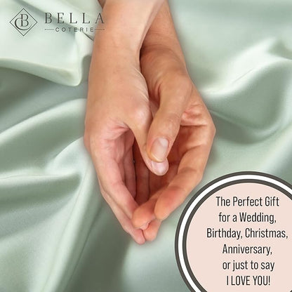 Bella Coterie Luxury Bamboo Viscose Split King Size Sheet Set | 2 Fitted Sheets for Sleep Number & Adjustable Beds | 100% Organically Grown | Cooling & Ultra Soft | 18” Deep Pocket [Sea Glass]