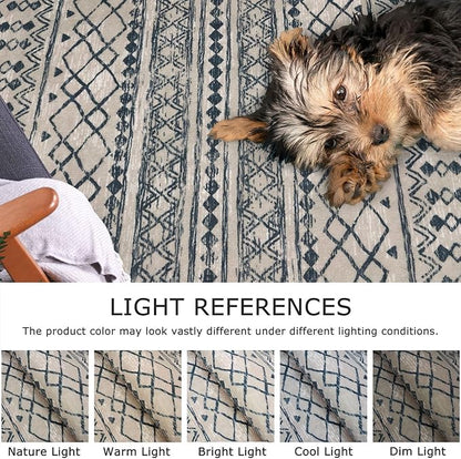 KUTA Boho Kitchen Rug 2x5 Light Brown Black Moroccan Washable Runner Rug Non-Slip Vintage Hallway Runners Ultra Soft Distressed Geometric Floor Carpet for Bedroom Laundry Living Room
