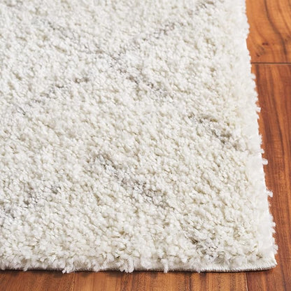 SAFAVIEH Arizona Shag Collection Runner Rug - 2'3" x 22', Ivory & Beige, Moroccan Boho Design, Non-Shedding & Easy to Clean, Ideal for Ideal for Living Room, Hallway, Foyer, Bedroom (ASG743A)