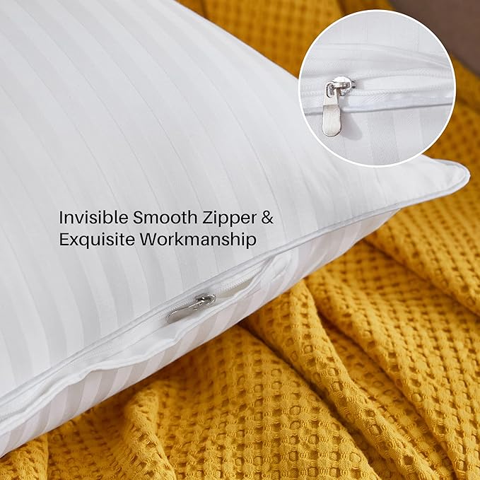 Oubonun 16 x 16 Throw Pillow Inserts, Firm and Fluffy Decorative Square Pillows for Couch Bed Sofa with Soft Cotton Cover White Cushion with Down Alternative Pack of 4
