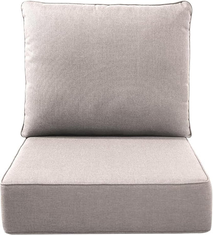 Luxury Outdoor Seat Cushion Set-22 x 24 x 6 Inch Outdoor Chair Cushions with Water Resistant & Removable Cover Outdoor Cushions for Patio Furniture Chair Sofa Couch