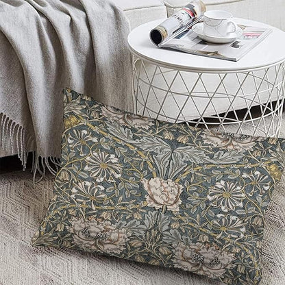 Pimpernel William Morris Throw Pillow Covers 12x20 Inch Aesthetic Pillow Velvet Decorative Pillowcase Home Decor Living Room Cushion Case for Bed Sofa Couch
