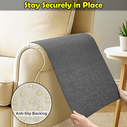 Couch Arm Covers, Waterproof Armrest Cover for Sofa, Armchair, Loveseat, Non-Slip Recliner Arm Cover, Sofa Arm Covers, Headrest Covers, Arm Chair Covers Set of 2 (Dark Gray, 28"×24")