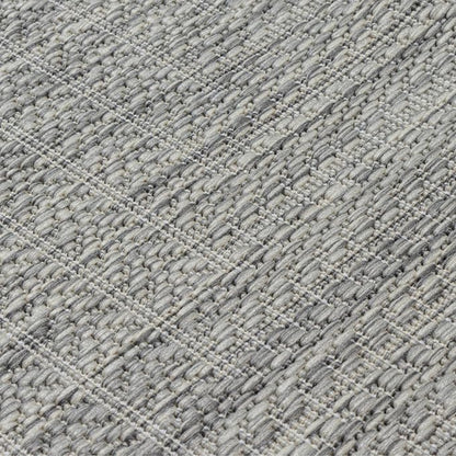 Adiva Rugs Outdoor Indoor Area Rug, Weather Resistant, Easy to Clean, Stain Resistant Floor Mat for Dining Room, Backyard, Deck, Patio (Silver Weiss, 6' x 9')