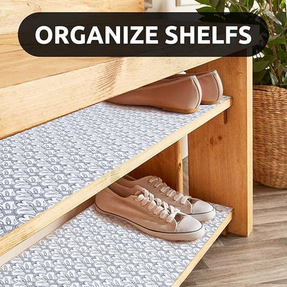 RAY STAR 24X120 Inch Shelf Liner for Kitchen Cabinets, Non-Adhesive Cabinet Liner Washable, PVC Drawer Liner for Dresser Non-Slip Bathroom (Black Floral)(1 Roll)