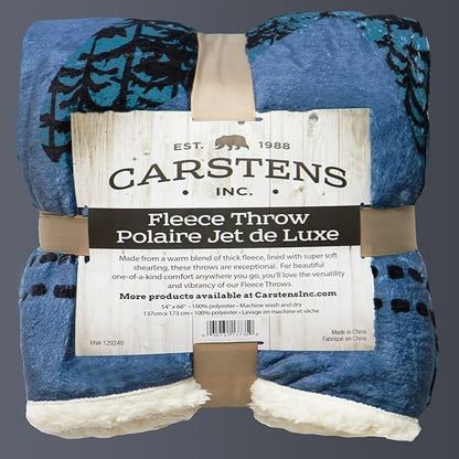 CARSTENS, INC. Ultra Premium Super Soft Plush Sherpa Fleece Oversized Throw Blanket 54" x 68", Three Bears