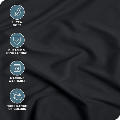Bare Home 2-Pack Fitted Bottom Sheets Twin - Premium 1800 Ultra-Soft Wrinkle Resistant Microfiber - Deep Pocket (Twin, Black)